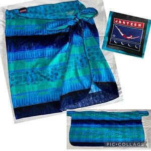 Jantzen Blue Swim Sarong with Adjustable Tie